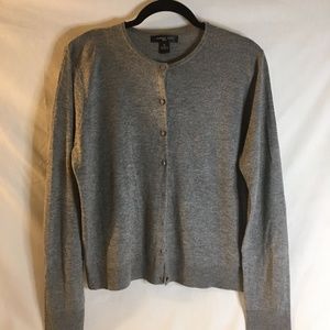 August Silk Womens Gray Cardigan Sweater